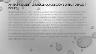 an easy guide to tackle quickbooks direct deposit issues