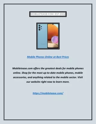 Mobile Phones Online at Best Prices | Mobiletease.com