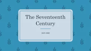 the seventeenth century