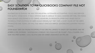 easy solution to fix quickbooks company file not found error