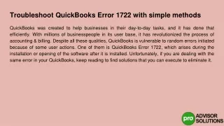 troubleshoot quickbooks error 1722 with simple methods