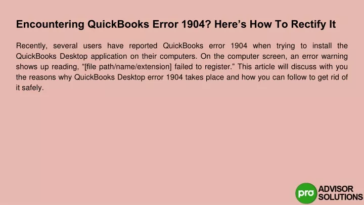 encountering quickbooks error 1904 here s how to rectify it
