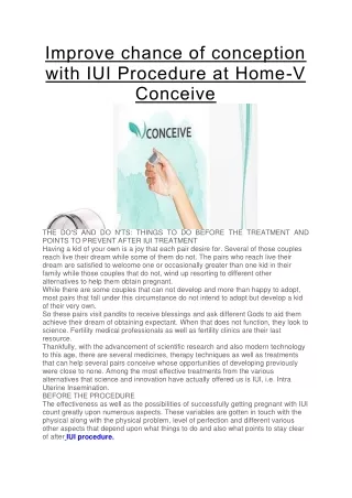 improve chance of conception with iui procedure