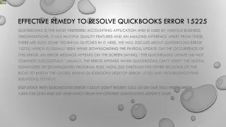 effective remedy to resolve quickbooks error 15225