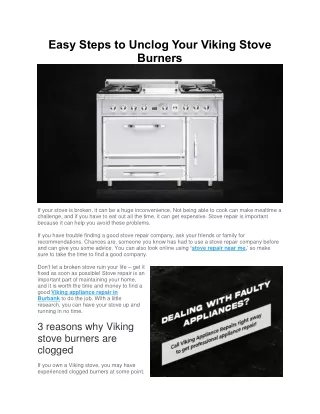 Easy Steps to Unclog Your Viking Stove Burners