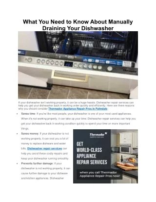 What You Need to Know About Manually Draining Your Dishwasher