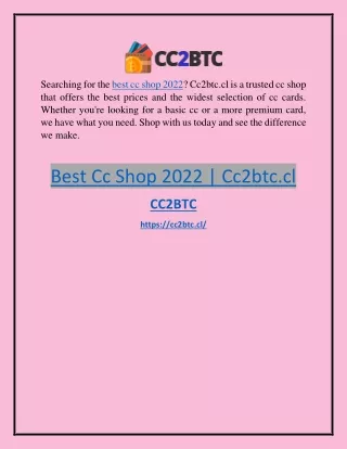 Best Cc Shop 2022 Cc2btc.cl