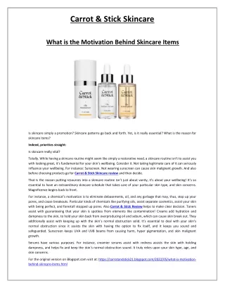 carrot stick skincare