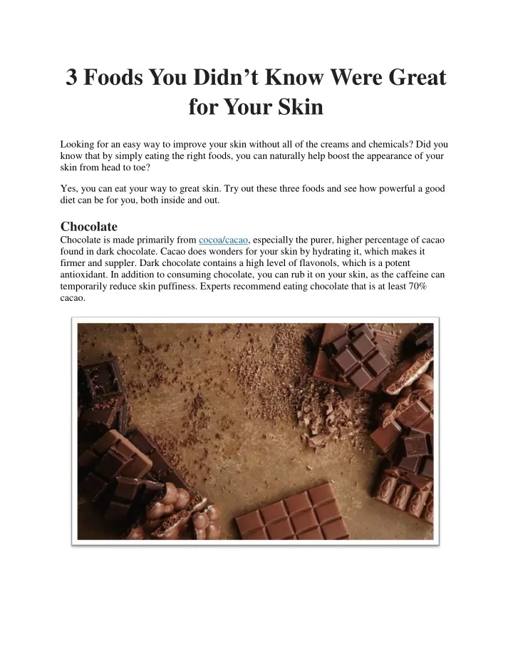 3 foods you didn t know were great for your skin