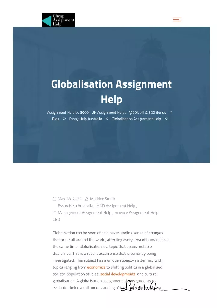 globalisation assignment help