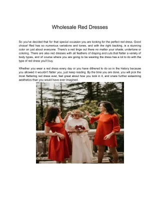 Wholesale Red Dresses