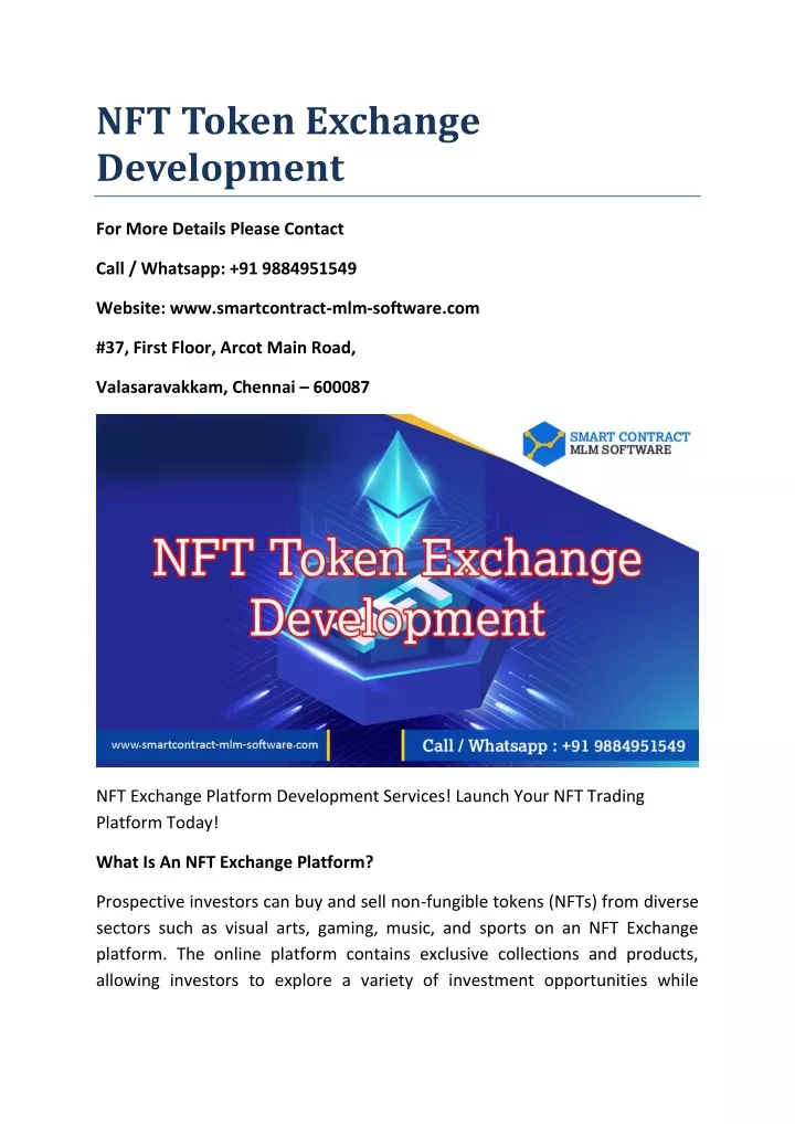 nft token exchange development