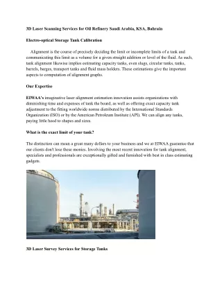 3D Laser Scanning Services for Oil Refinery Saudi Arabia, KSA, Bahrain
