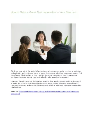 how to make a great first impression in your
