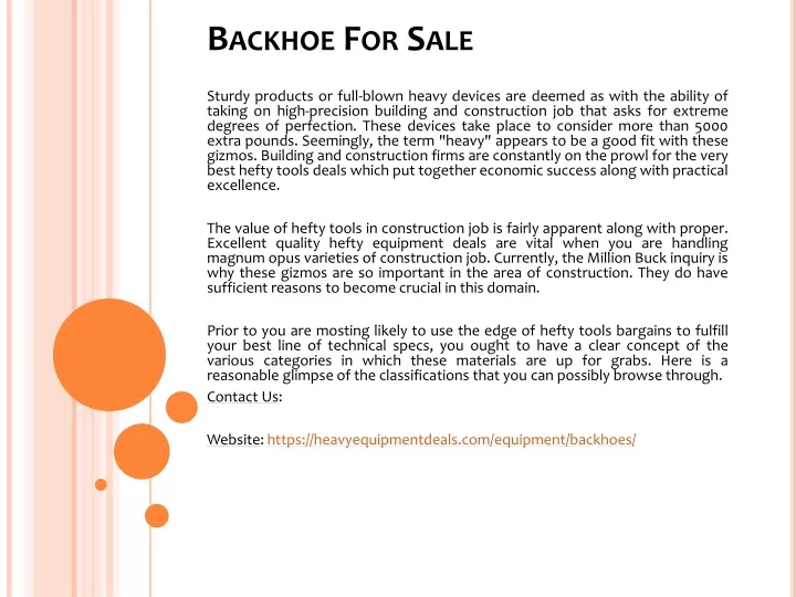 backhoe for sale