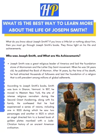 What is the Best Way to Learn More About the Life of Joseph Smith?