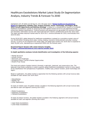 Healthcare Exoskeletons Market