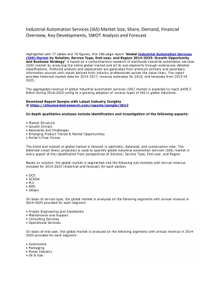Industrial Automation Services (IAS) Market Size, Share, Growth