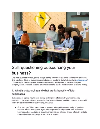 Still, questioning outsourcing your business