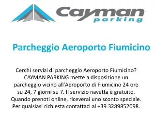 Parcheggio Aeroporto Fiumicino