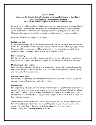 What are the essential steps to improve your heart naturally?