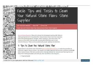 Facile Tips and Tricks to Clean Your Natural Stone Floors: Stone Supplier