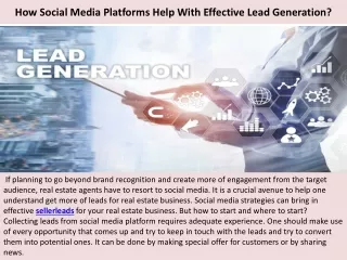 How Social Media Platforms Help With Effective Lead Generation?