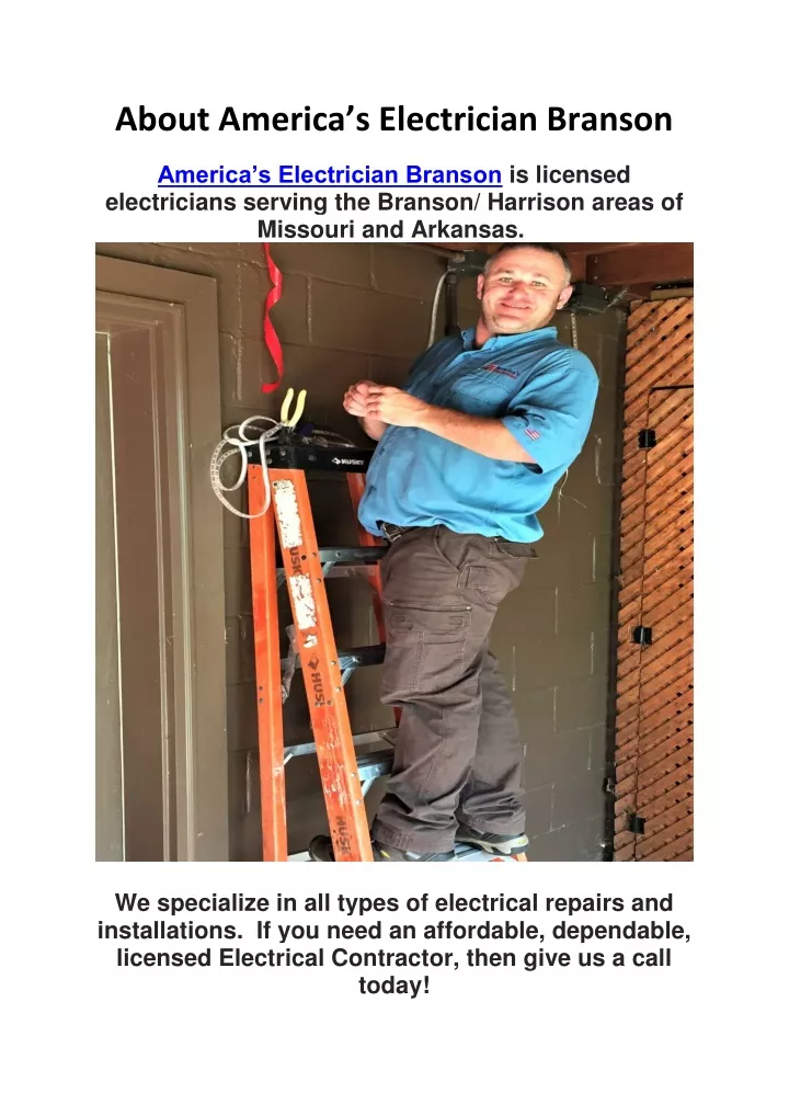 about america s electrician branson