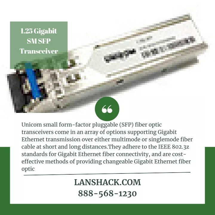 1 25 gigabit sm sfp transceiver