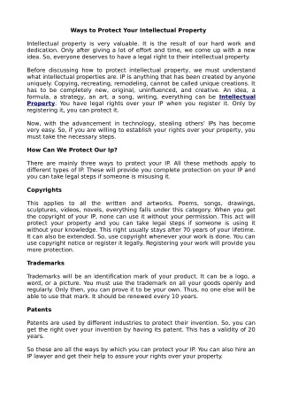 ways to protect your intellectual property
