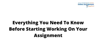 everything you need to know before starting
