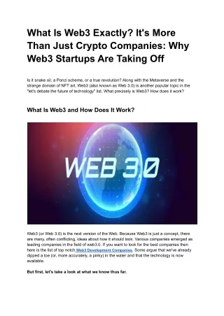 what is web3 exactly it s more than just crypto