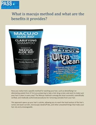 what is macujo method and what are the benefits