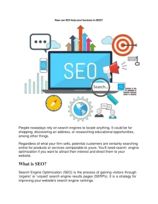 How can SEO help your business in 2022