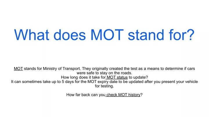 what does mot stand for
