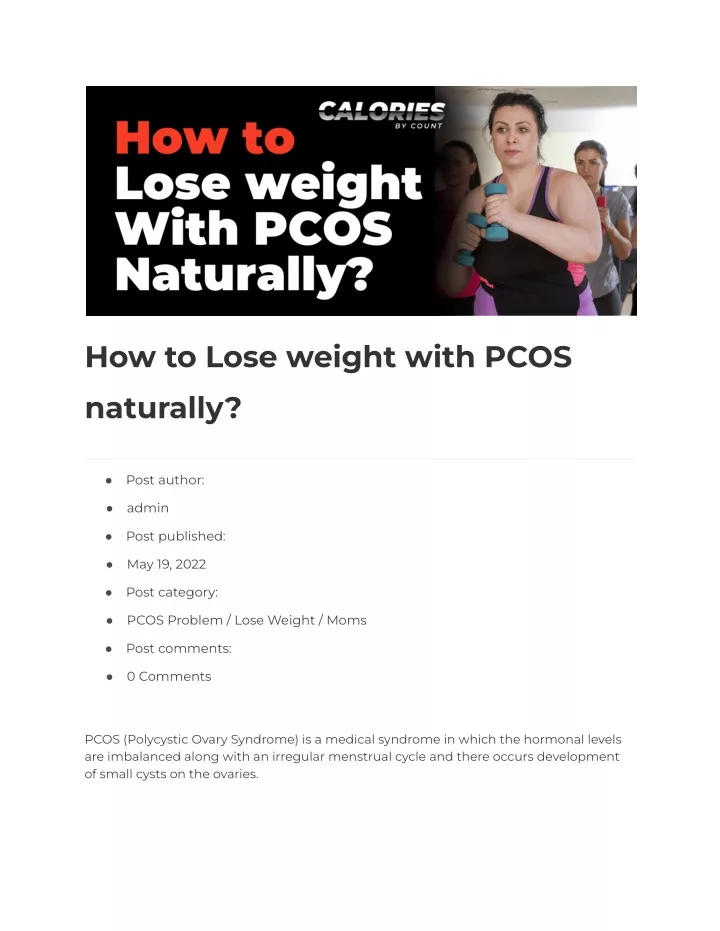 How To Lose Weight With Pcos Naturally