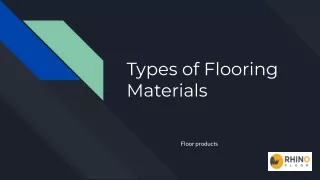 Types of Flooring  Materials