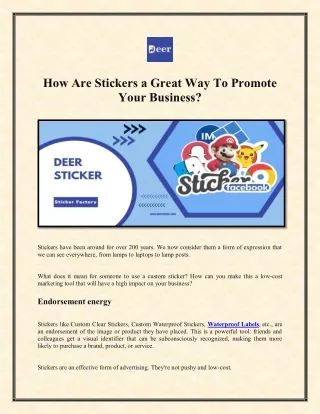 How are stickers a great way to promote your business