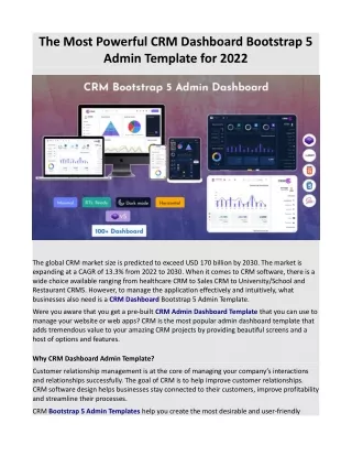 the most powerful crm dashboard bootstrap 5 admin