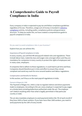 a comprehensive guide to payroll compliance