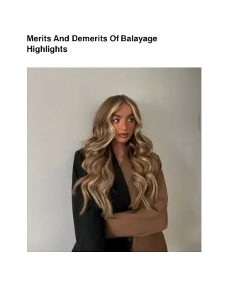merits and demerits of balayage highlights