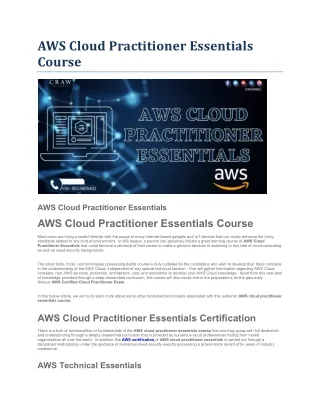 aws cloud practitioner essentials course