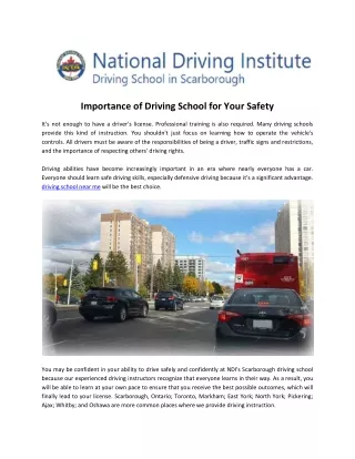 Importance of Driving School for Your Safety