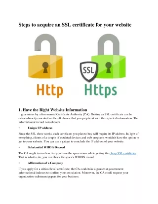 steps to acquire an ssl certificate for your