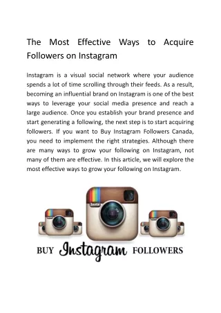 The Most Effective Ways to Acquire Followers on Instagram