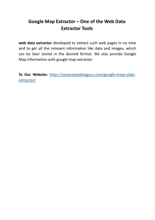 google map extractor one of the web data