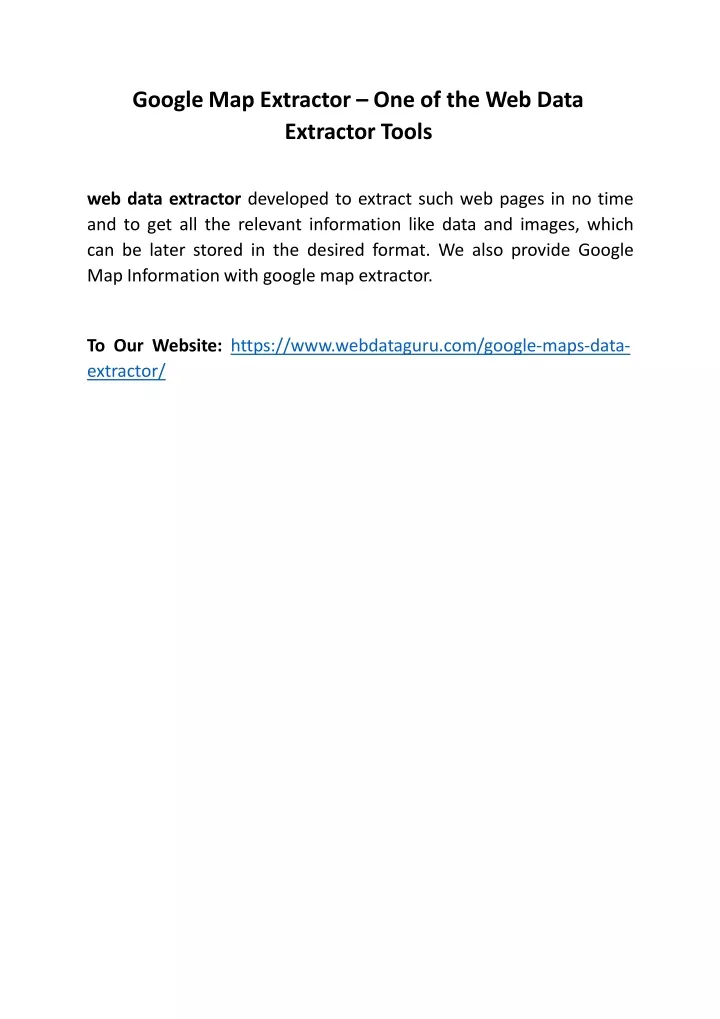 google map extractor one of the web data