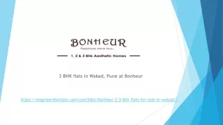 3 BHK flats in Wakad Pune at Bonheur