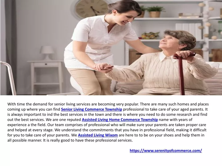 with time the demand for senior living services