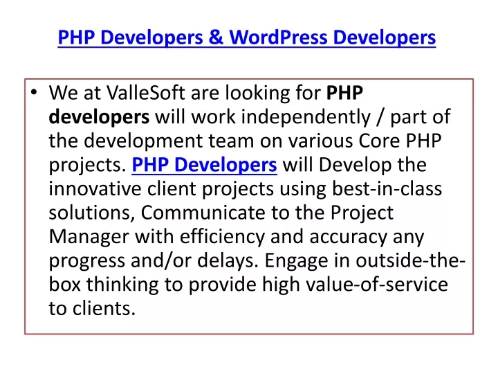 php developers wordpress developers